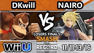 STR 2016 Smash 4  DKwill Donkey Kong Vs NRG  Nairo ZSS SSB4 Losers Finals  Smash Wii U [upl. by Suoirred949]