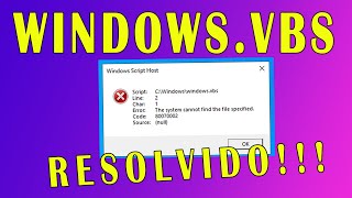 Como resolver erro CWindowswindowsVbs  How to resolve WINDOWSVBS error [upl. by Odrautse495]