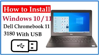 How to Install Windows 10 11 on Dell Chromebook 11 with USB 2023  Urdu Hindi [upl. by Biebel]