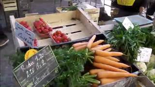 Marché Cahors avril vidéo fraises Murano Cléry Gariguette chères Rue Maréchal Joffre Cathédrale [upl. by Laresa]