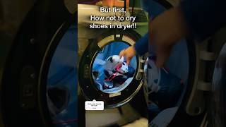 How to Dry Shoes in Dryer lifehack shoes laundry [upl. by Annasoh580]