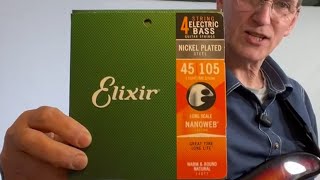 Elixir Nickel Plated Steel Nanoweb Bass Strings Compared with Old Strings  mixed flats amp rounds [upl. by Nerual]