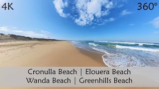 Walking Cronulla Beach Wanda Beach to Boat Harbour  Sydney Australia  360° Video  Slow TV [upl. by Nhguavahs]