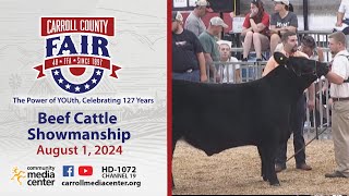 Carroll County 4H amp FFA Fair Beef Cattle Showmanship 812024 [upl. by Htial]