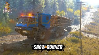 SnowRunner Gameplay Azov 4220 Hauling Logs Through Extreme Terrain [upl. by Mcmillan]