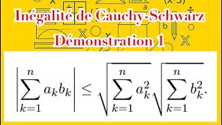 Inégalité de CauchySchwarz  démonstration 1 [upl. by Orimisac220]