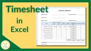 How to Make a Timesheet in Excel  Tutorial [upl. by Fessuoy]