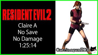 Resident Evil 2 PSX No Save No Damage  Claire A  12514 Commentated [upl. by Kcirddahc]