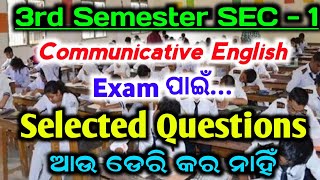 Communicative English  3rs Semester Selected Questions for exam  Sec  1  Qns [upl. by Binnie]