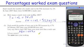 How to do Percentages GCSE Maths revision Higher level worked exam questions inc compound interest [upl. by Tarabar351]