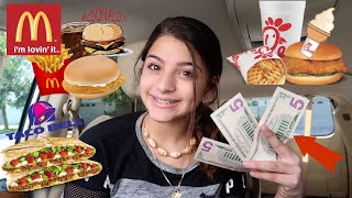 EATING 24 HOURS WITH ONLY 15 DOLLARS CHALLENGE [upl. by Nyllaf]