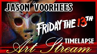 Drawing Jason Voorhees was murder  Art Stream  Timelapse [upl. by Eleph603]