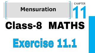 Exercise 111  Class8 Maths Chapter 11 Mensuration  Solution And Explanation ByKV Teacher [upl. by Tiffanle]