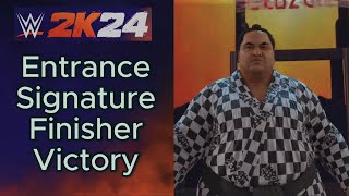 Yokozuna  WWE 2k24 Showcase Entrance Signature Finisher Victory 4k60FPS [upl. by Amadeo62]