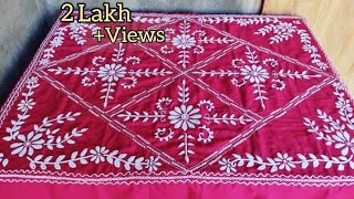 Hand embroidery table cloth bedsheet design  Table cloth designing embroidery  Tablecloth design [upl. by Gui440]