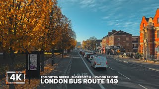 London Bus Ride from North London to London Bridge upper Deck POV on Bus 149 through City of London [upl. by Aloke]