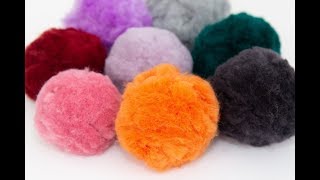 HOW TO MAKE A MERINO WOOL POM POM IN 5 MINUTES [upl. by Kinimod535]