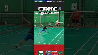 QUICK SMASH🏸 RETURNED WITH EASE shorts badminton バドミントン 배드민턴 羽毛球 amazing [upl. by Nnewg]