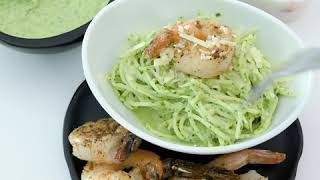 Creamy Pesto Angel Hair  Low Carb Pasta [upl. by Aynek]