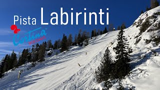 Pista Labirinti una delle piste nere più ripide del Dolomiti Superski skislopes dolomitisuperski [upl. by Euqinommod267]