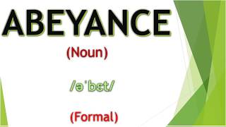 Abeyance meaning in Hindi  English Vocabulary  SSC CGL  IBPS PO UPSC PCS [upl. by Spector]