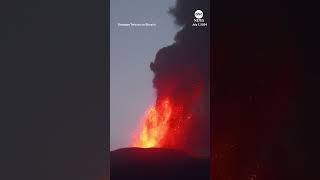 Mount Etna shoots lava into the sky [upl. by Nirehs]