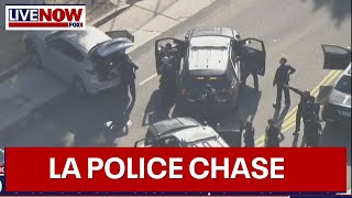 WATCH Police chase shooting suspects in LA  LiveNOW from FOX [upl. by Leanatan]