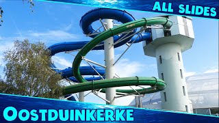 ALL WATER SLIDES at Sunparks Oostduinkerke [upl. by Obe]