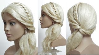 Knotted Headband amp Ponytail Easy Hairstyle For Long Hair Tutorial [upl. by Neelyk975]