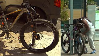 Watch How Crafty Thieves Are at Stealing Bicycles [upl. by Akisej]