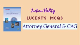 INDIAN POLITY Attorney general amp Comptroller and auditor general of IndiaLucents book MCQs tnpsc [upl. by Misty]