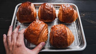 Traditional Chocolate Croissants  The Secret Recipe [upl. by Minnnie]