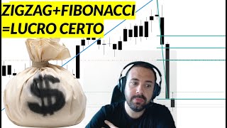 COMO LUCRAR UTILIZANDO FIBONACCI COM ZIGZAG DE FORMAR RATPIDA NO DAY TRADE EM 15MIN NO METATRADER 5 [upl. by Litch]