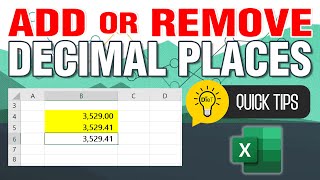 Excel Quick Tips How to ADD or REMOVE DECIMAL PLACES [upl. by Leamiba]