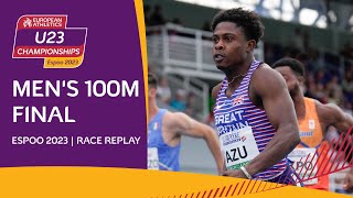 Azu blazes to gold 🔥 Mens 100m final  Espoo 2023 [upl. by Lenox]