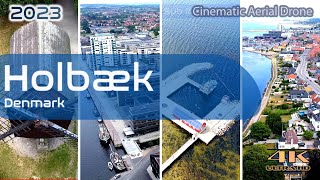 Holbæk From Above  4K Aerial Drone  Windmill  Beach  Harbor  City  Denmark [upl. by Kopans]