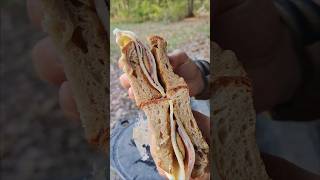 Outdoor fig jam sandwich 🥪🌲 outdoors nature forest jetboil bacon cheese cooking [upl. by Holna308]