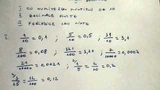 Transformarea fractiilor ordinare in fractii zecimale [upl. by Matuag]