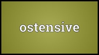 Ostensive Meaning [upl. by Ennagem]