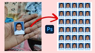 🎬 How to reCreate Passport Photo from a Photo in Photoshop 🎬 196 [upl. by Tterb]