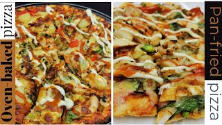 2 HOMEMADE CHICKEN PIZZA RECIPESOVENBAKED amp PANFRIED 2 EASIEST WAYS FROM SAME INGREDIENTS [upl. by Darce517]