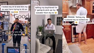 Telling BF my ex was here trying to hit on me  TikTok Couples Prank [upl. by Germaun954]