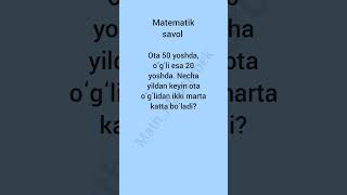 Qiziqarli matematik savol  Siz buni topa olasizmi [upl. by Topper]