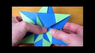 origami  modular  mennorode star Carmen Sprung  tutorial  dutchpapergirl [upl. by Litch22]