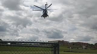 New Jersey State police chopper 9 landing for a landing zone for a event [upl. by Leehar]