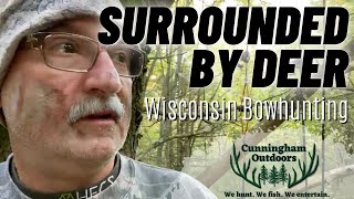 IM SURROUNDED BY DEER  HECS Hunting Suit  GoPro Hunting Footage  Wisconsin Bowhunting 2021 [upl. by Anelhtak]