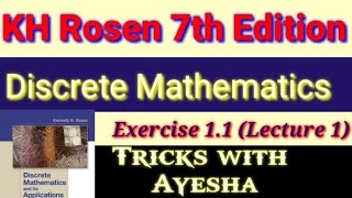 Lecture1 Exercise11 Question1to4 Discrete mathematics and its applications 7th edition by KH Rosen [upl. by Nueormahc]