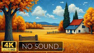 4K  ART Slideshow for TV  Autumn Van Gogh Style  1 Hour  No Sound [upl. by Servais]