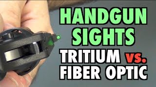 Handgun Sights Tritium vs Fiber Optic [upl. by Nylzzaj]