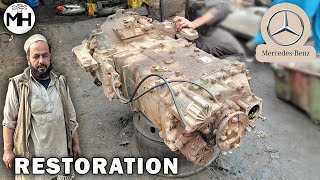 Mercedes Truck Gearbox Restoration  How to Rebuild Destroyed Gearbox with Basic Tools [upl. by Trescha]